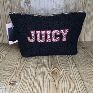 Juicy Couture Black Pyramind Sherpa Cosmetic Bag